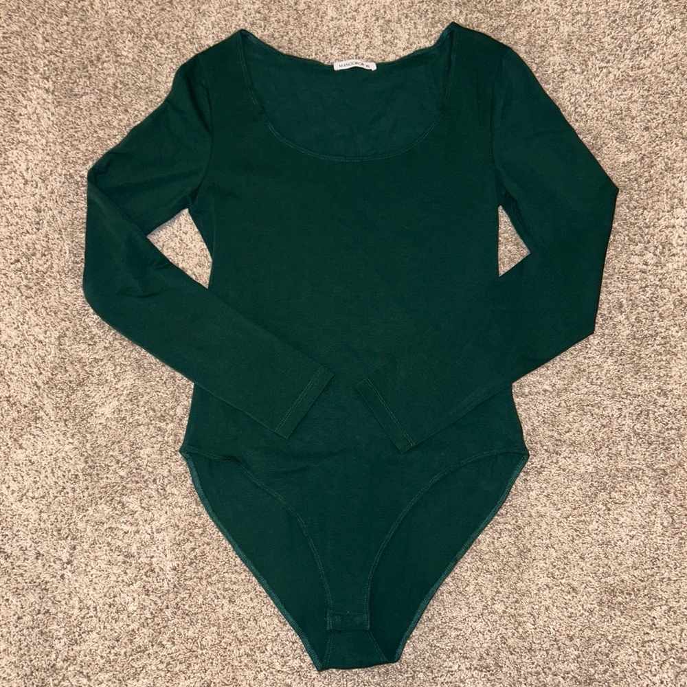 Elegant Green Long Sleeve Bodysuit